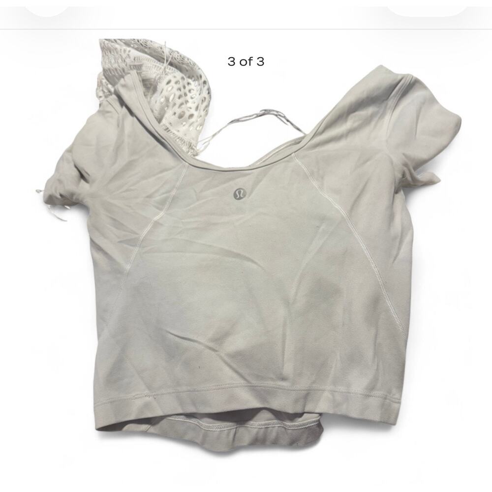Lululemon White Cream Color Align Tee Best For Size 6-8 Great Condition View 3